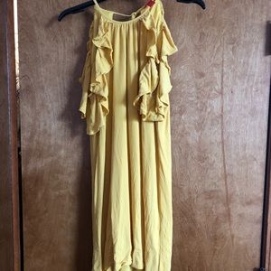 Yellow Sundress Cold Shoulder